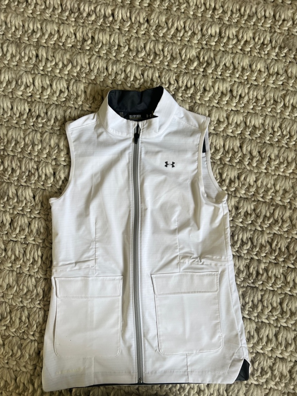 Under Armour White Full-Zip Athletic Vest